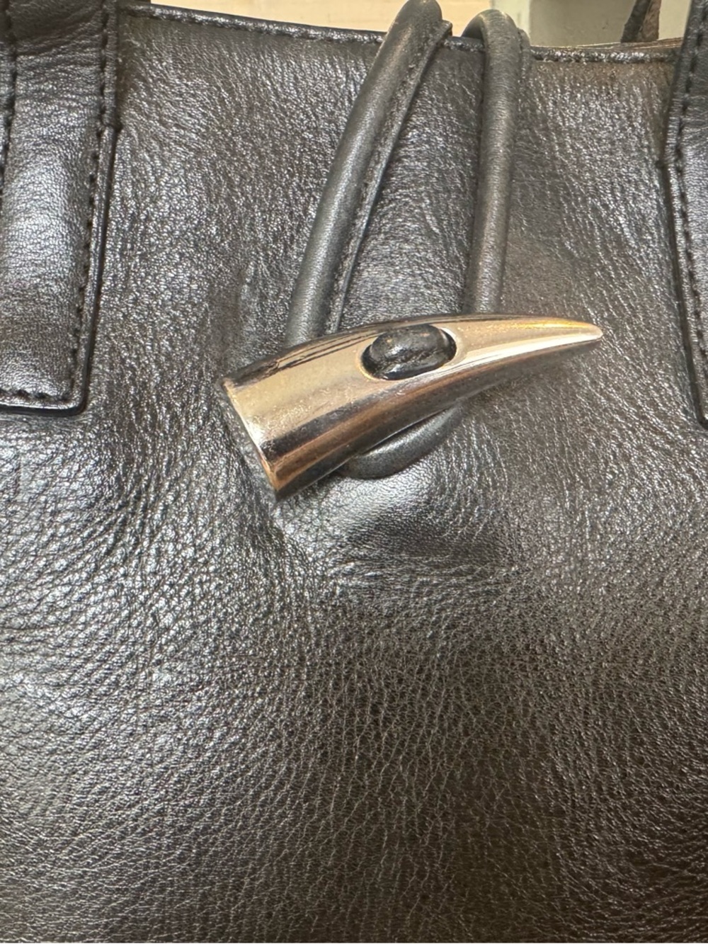 Burberry HayMarket Silver Horn Toggle Handbag - Picture 8 of 11